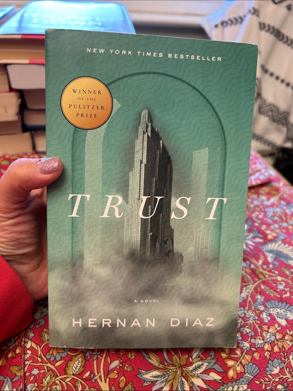 Trust by Hernan Diaz - Hardcover Book, Teal Cover